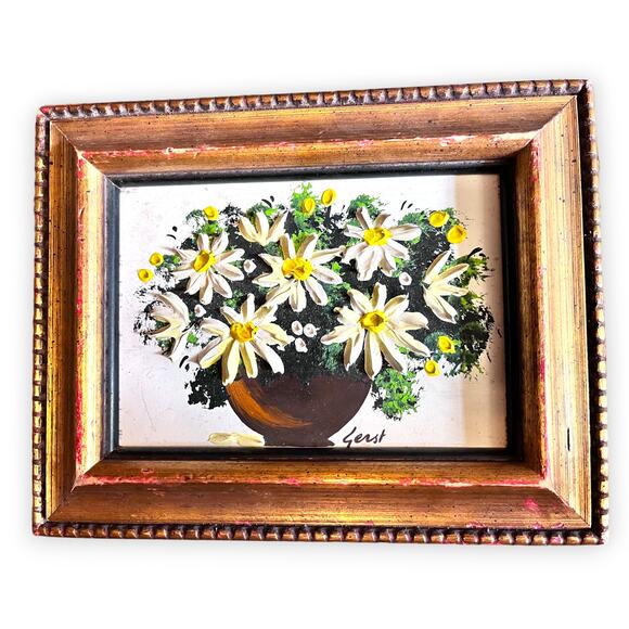 Original Oil Painting on Wood CAROLE GERS, Signed, Framed, 9.5" x 7.5" - Picture 1 of 7